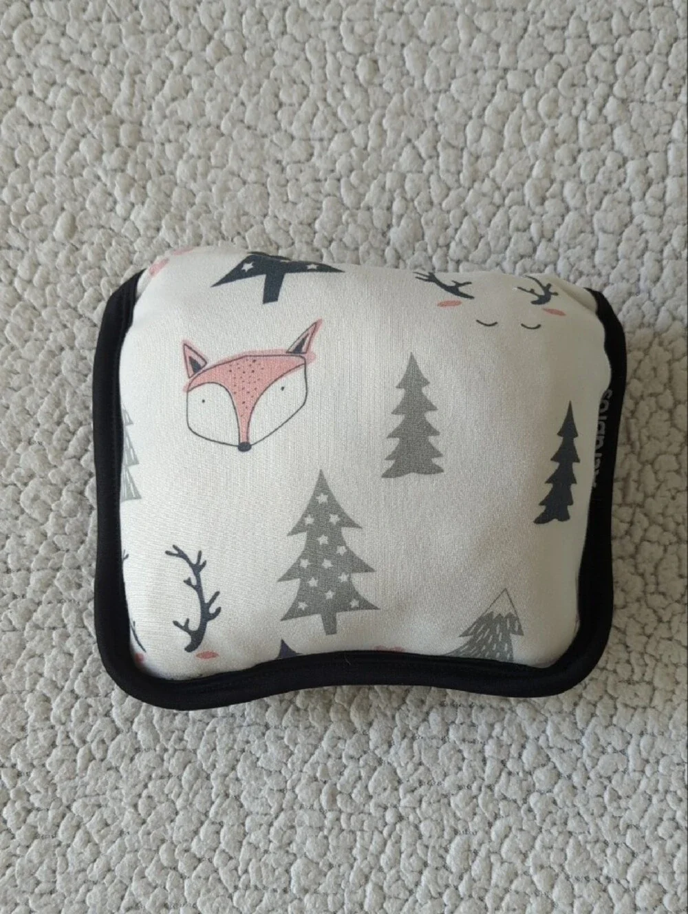 White & Pink Fox Print Baby Car Seat Cover
